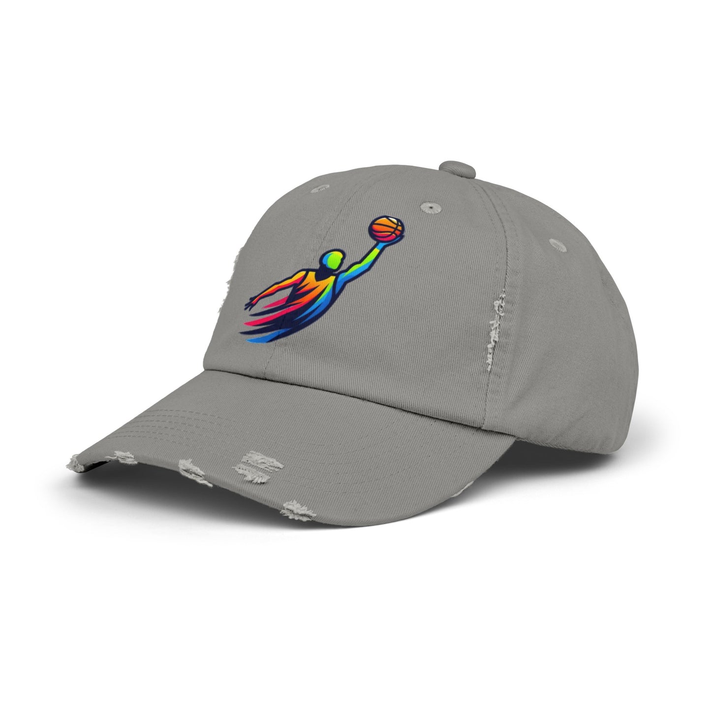 Basket Ball Design Unisex Distressed Cap