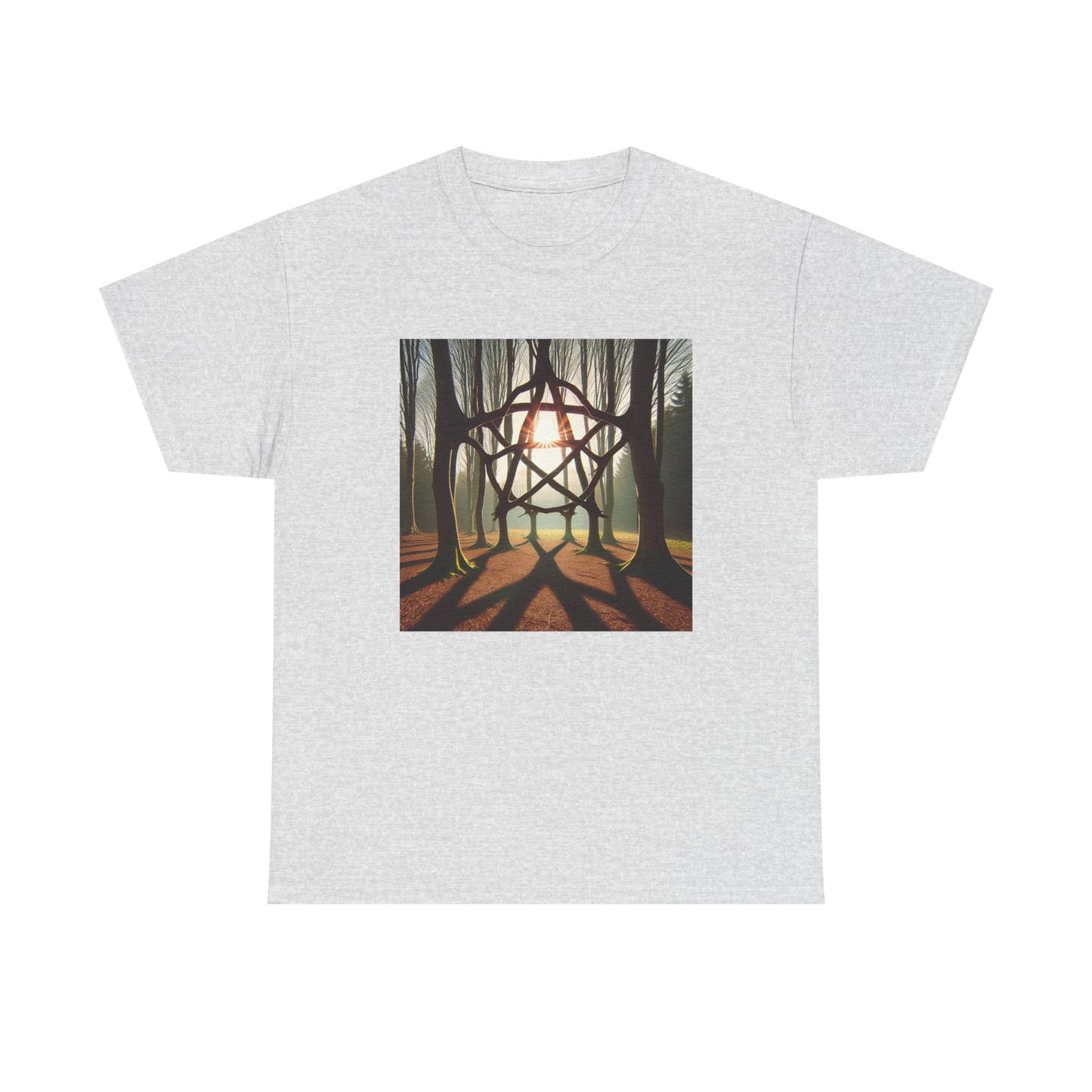 Nature's Pentagram: Enchanted Branch Shadows Tee T-Shirt
