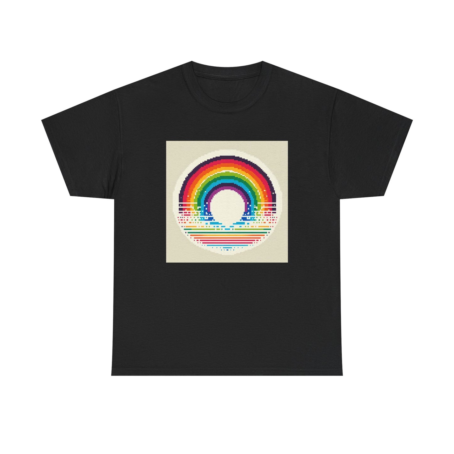 Pixelated Rainbow: Vintage Vibes in Every Stripe T-Shirt