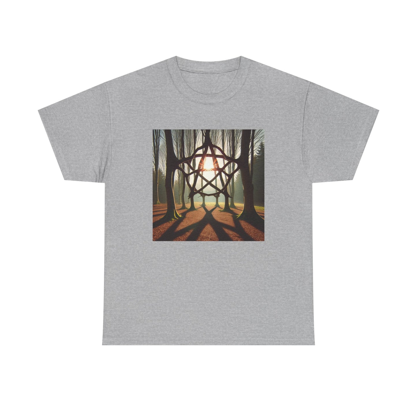 Nature's Pentagram: Enchanted Branch Shadows Tee T-Shirt