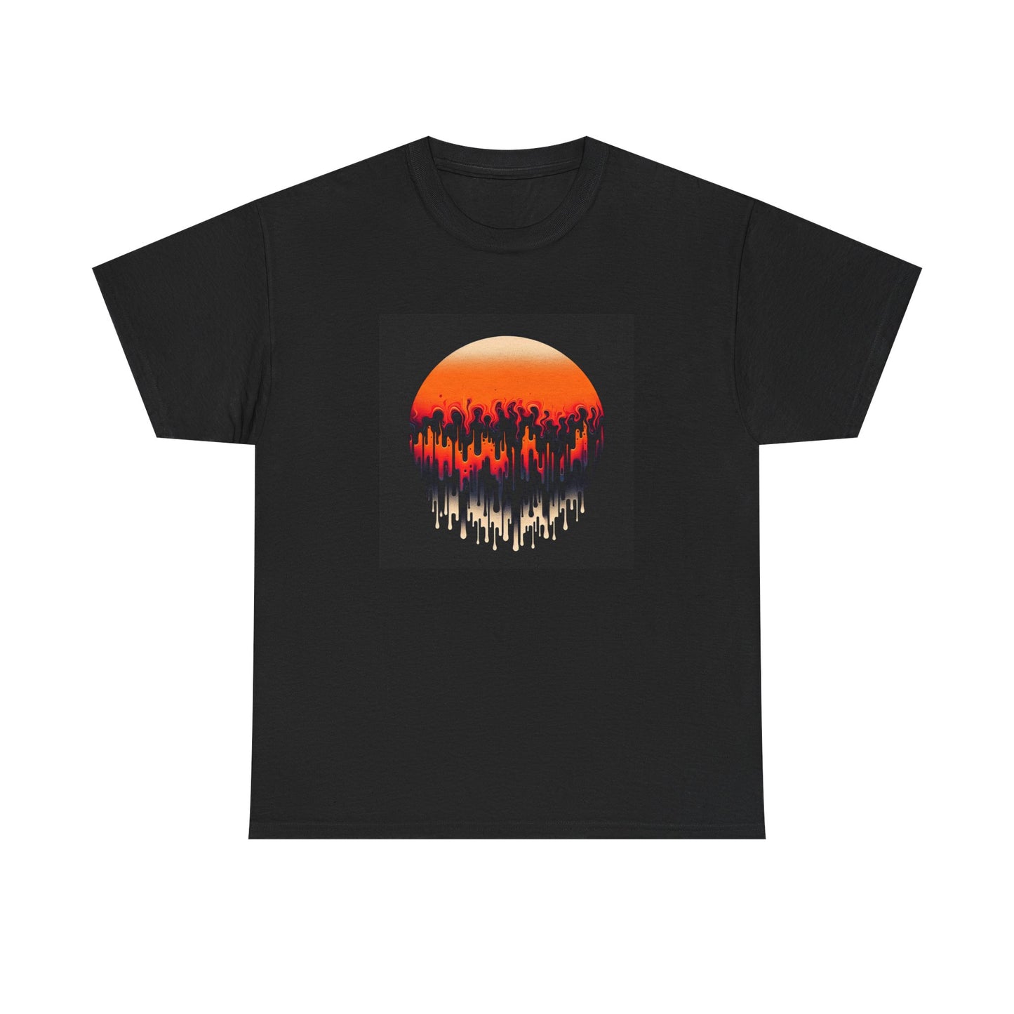 Haunting Drips: Eerie Orange & Black Vibes T-Shirt