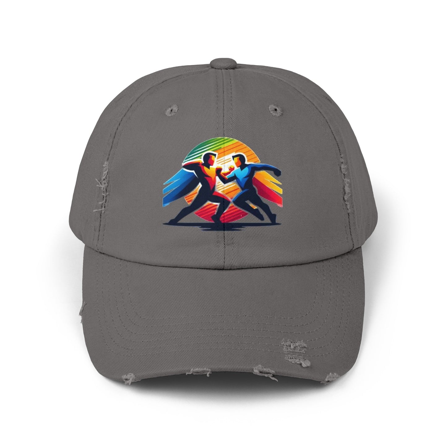 Super Hero Action Design Unisex Distressed Cap