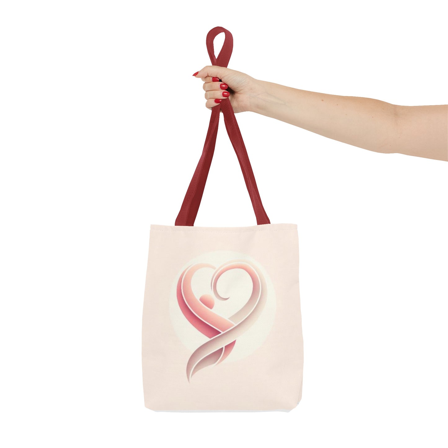 Tote Bag with Heart Design (AOP)