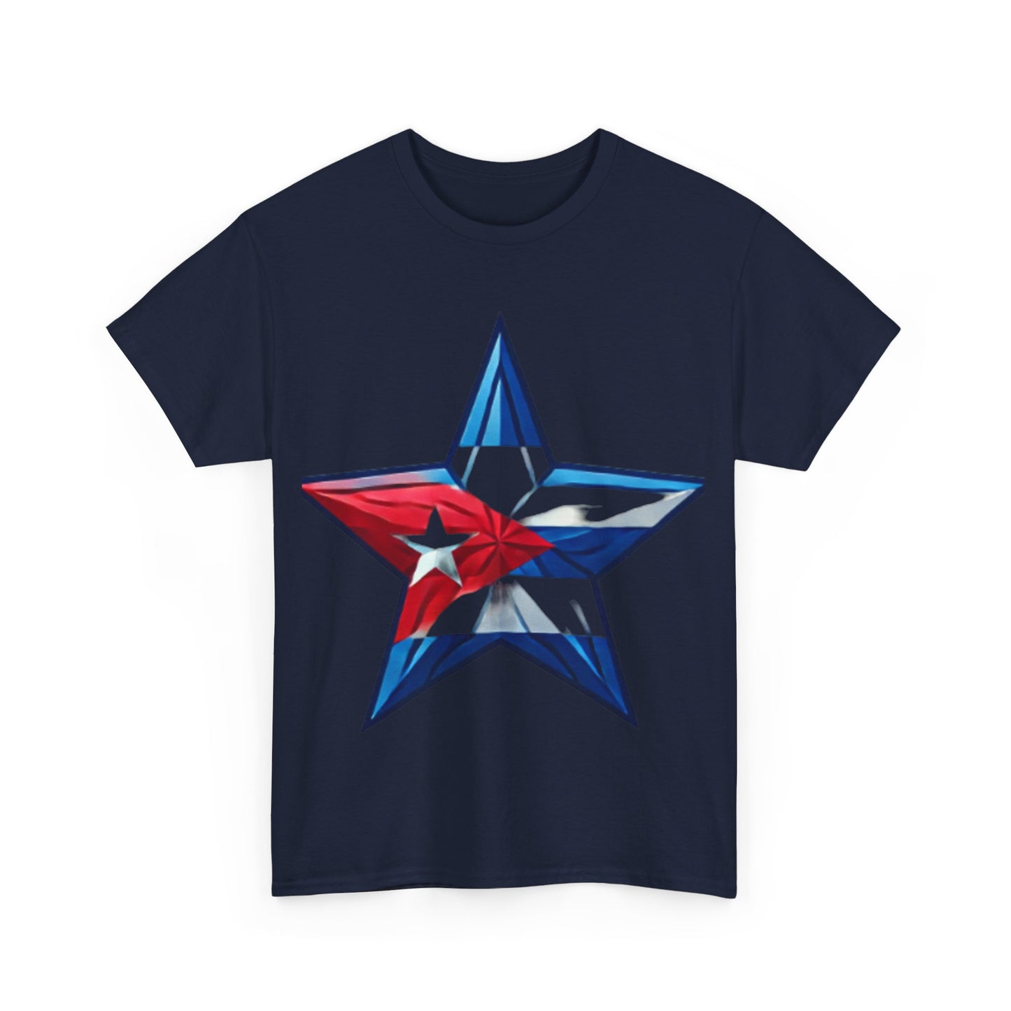Cuban flag Design(Unisex Heavy Cotton Tee)