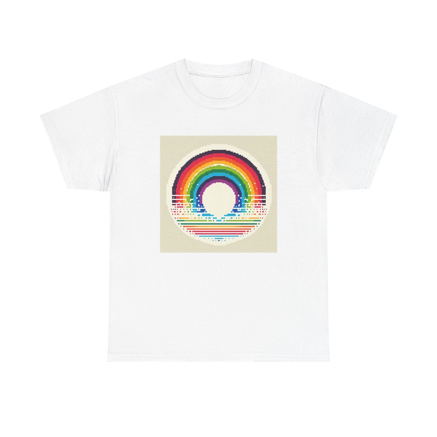 Pixelated Rainbow: Vintage Vibes in Every Stripe T-Shirt