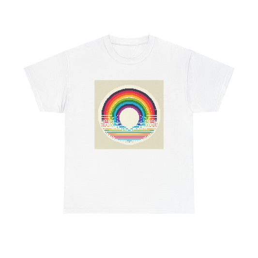 Pixelated Rainbow: Vintage Vibes in Every Stripe T-Shirt