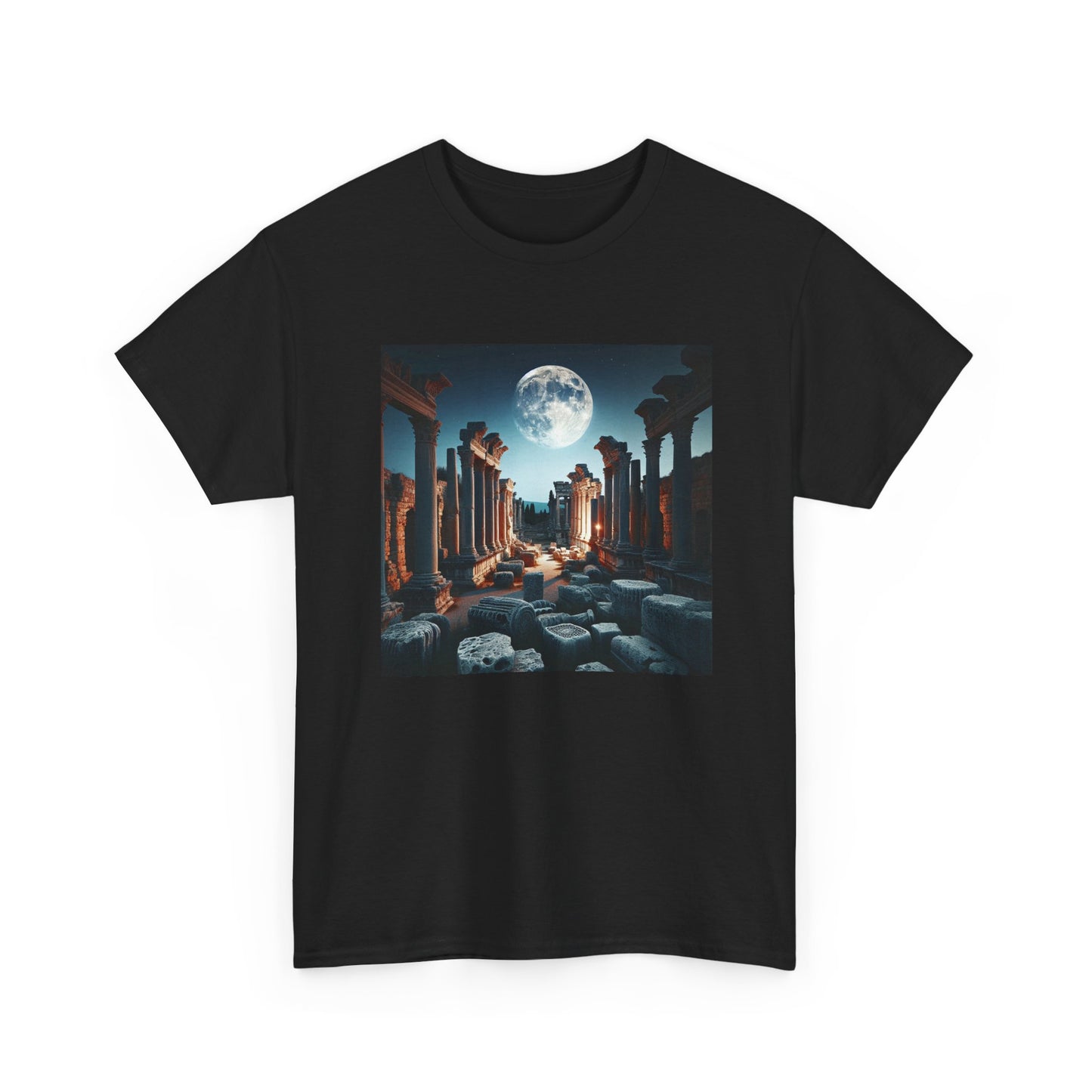 Moonlit Echoes: Ancient Ruins Aglow T-Shirt