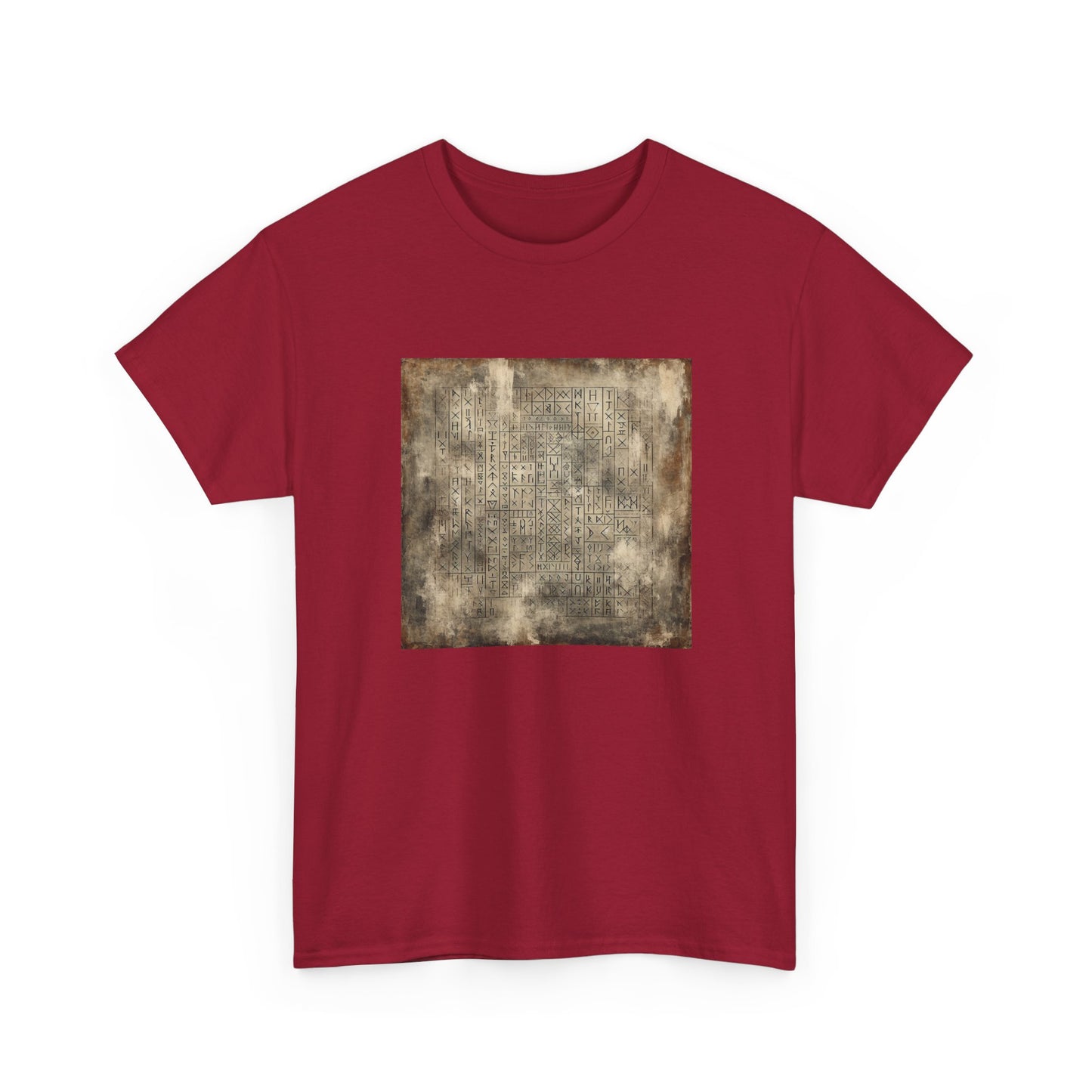 Runic Whispers: Secrets Beneath the Grunge T-Shirt