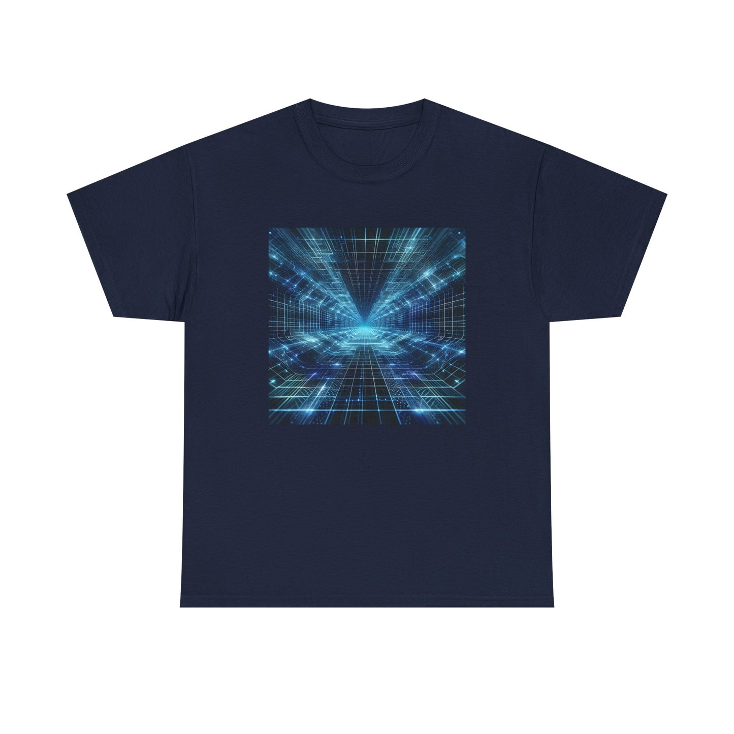 Glow Through the Grid: Holographic Tunnel Tee T-Shirt