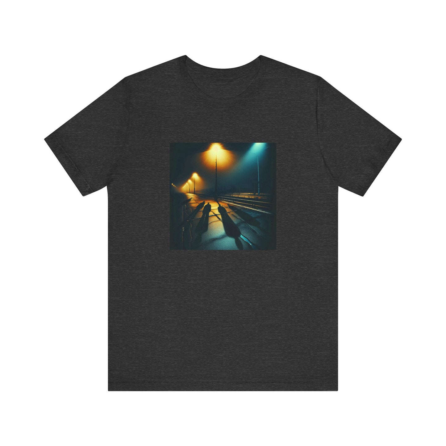Ghostly Glows: Streetlights Casting Eerie Shadows T-Shirt