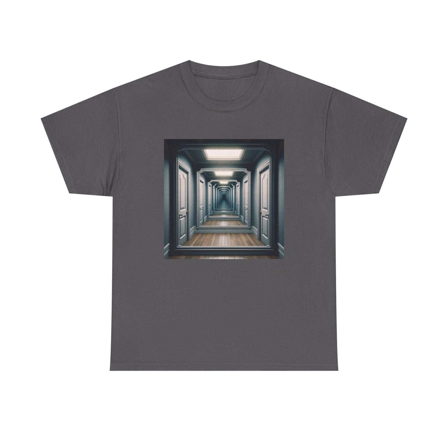 Reflections of Solitude: Hallway Illusions Unveiled T-Shirt