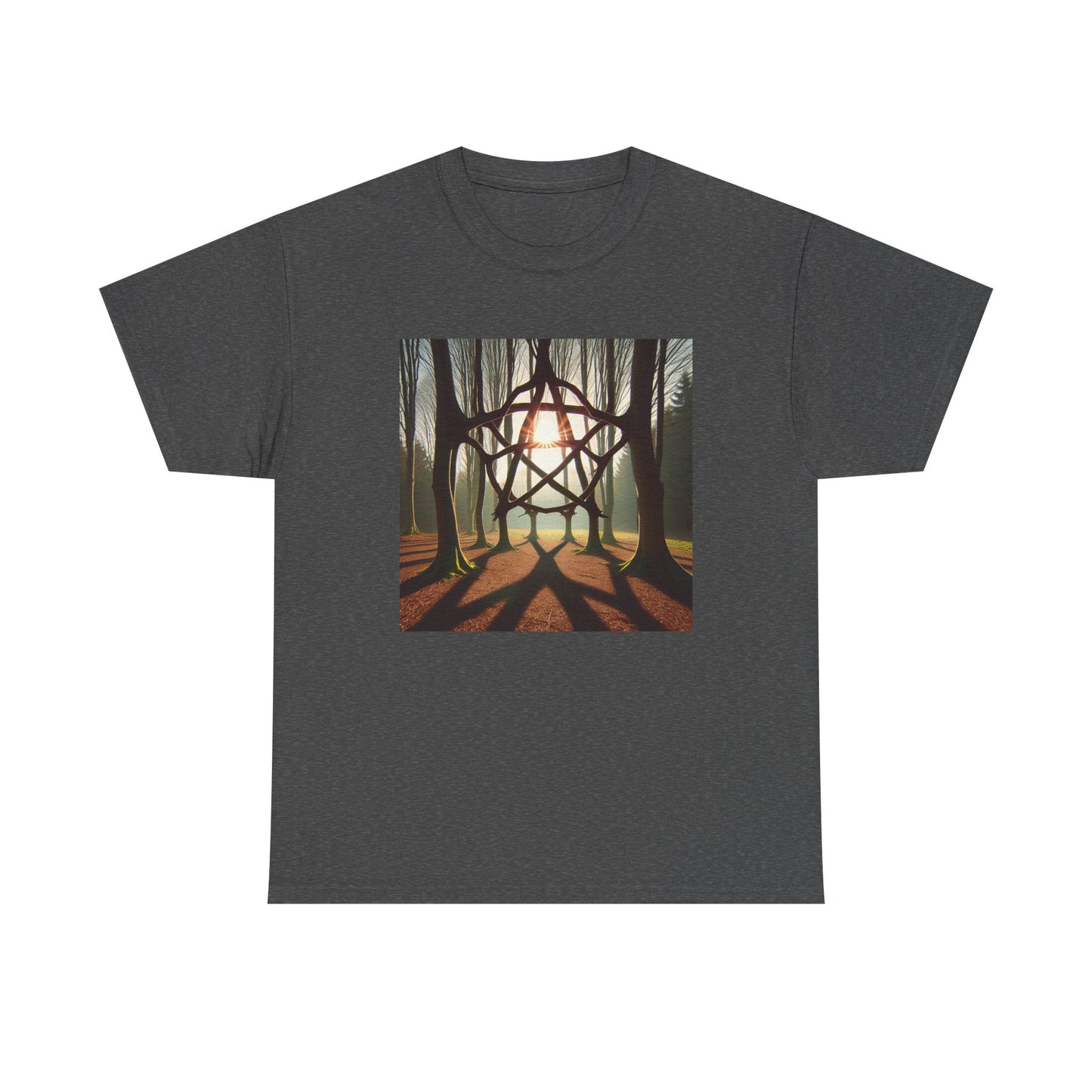 Nature's Pentagram: Enchanted Branch Shadows Tee T-Shirt