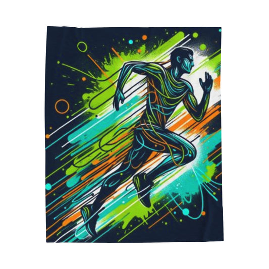 Energetic Design Velveteen Plush Blanket