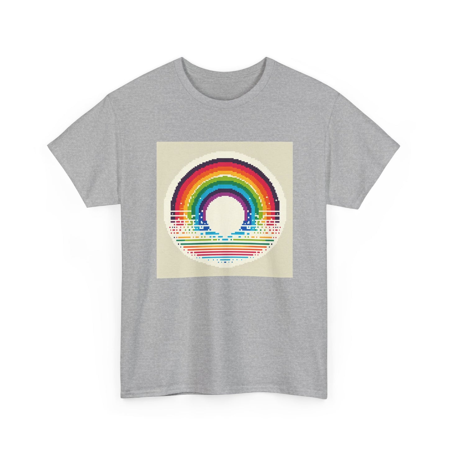 Pixelated Rainbow: Vintage Vibes in Every Stripe T-Shirt