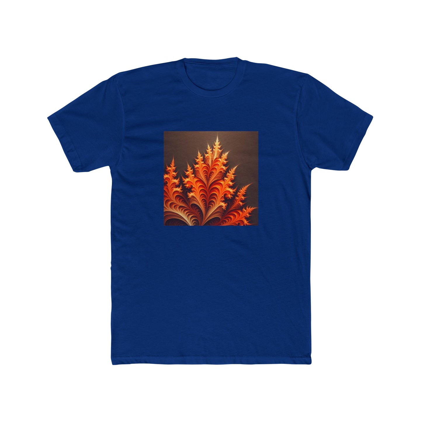 Fractal Flames: Ignite Your Style in Orange T-Shirt