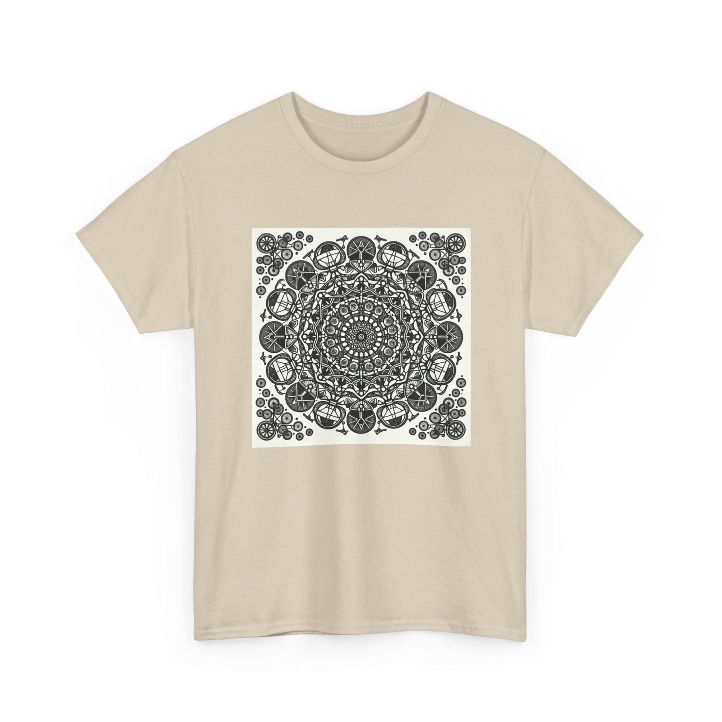 Pedal Patterns: Mandala Magic on Wheels T-Shirt
