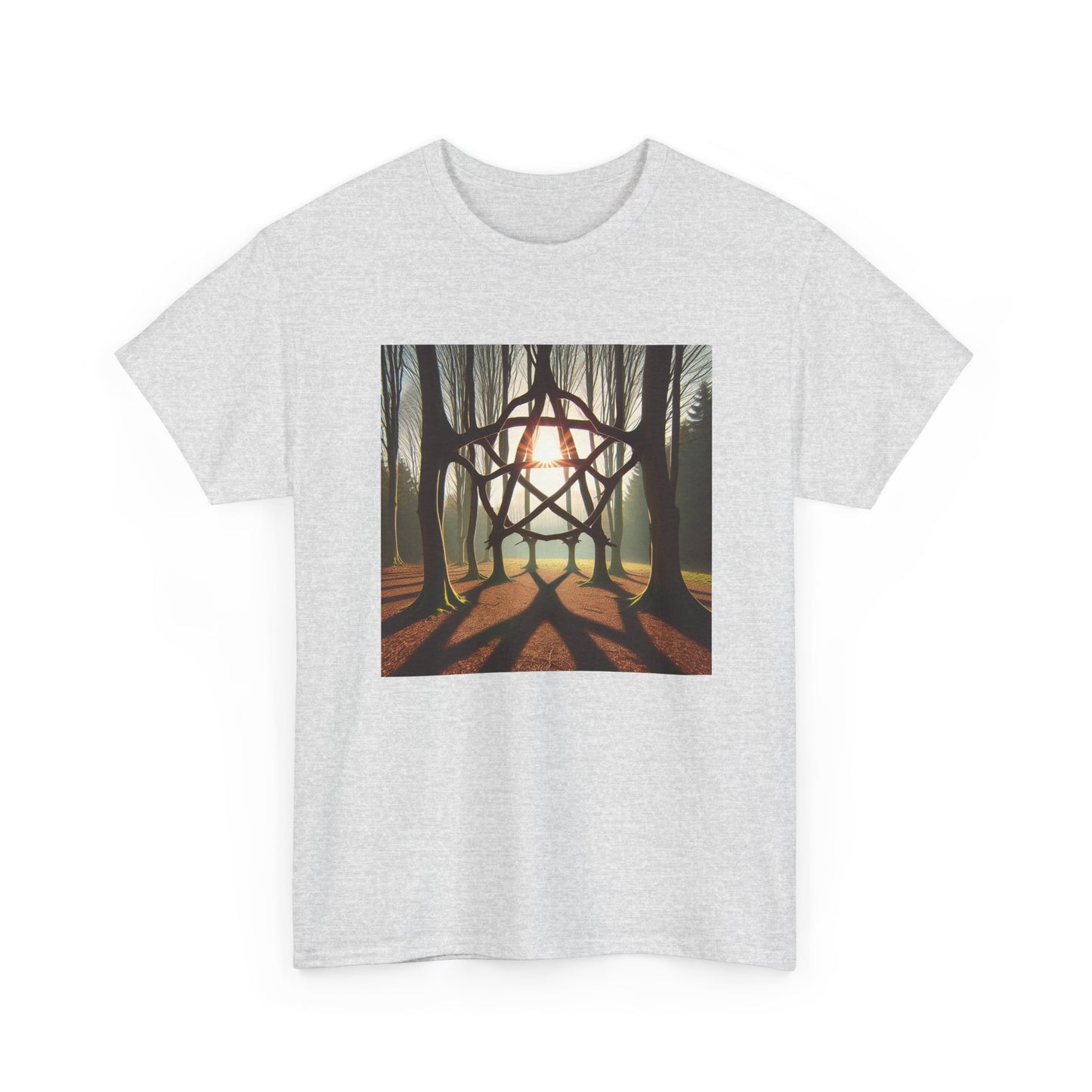 Nature's Pentagram: Enchanted Branch Shadows Tee T-Shirt