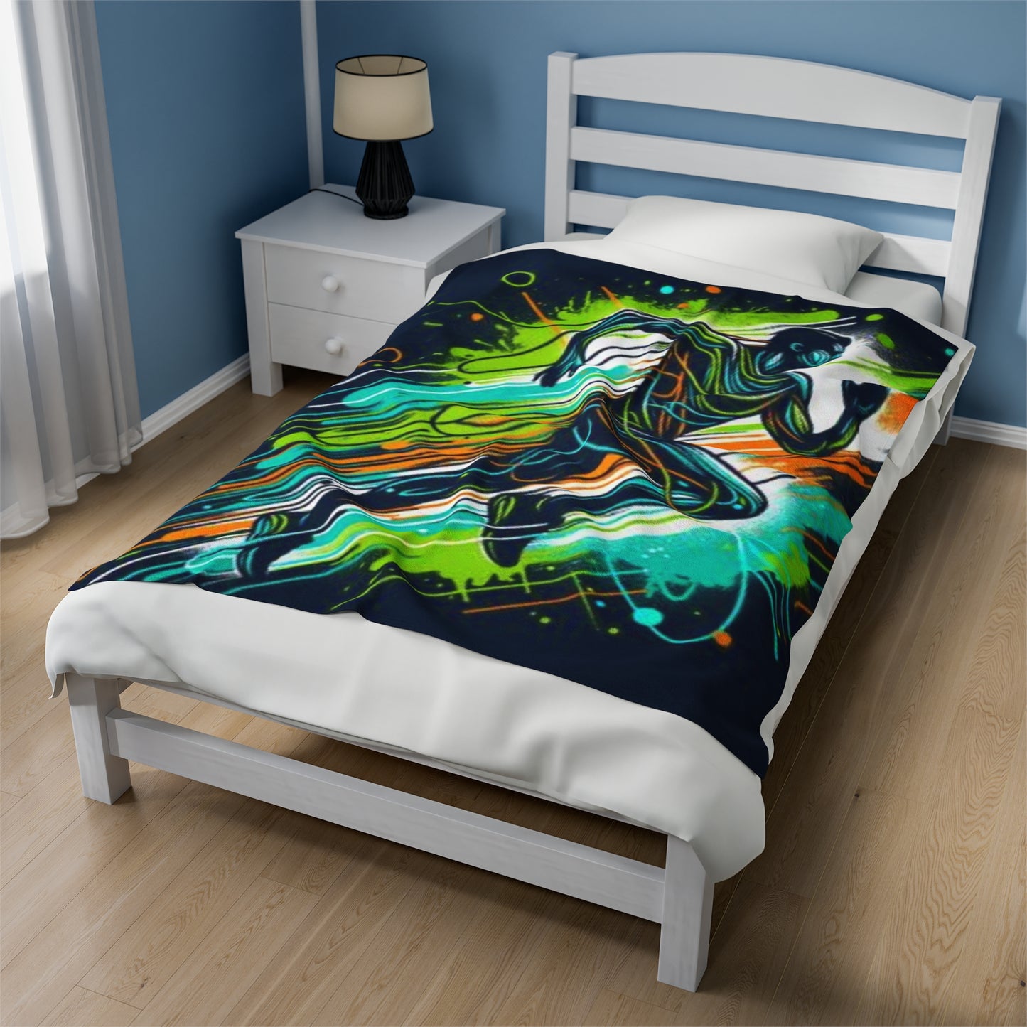 Energetic Design Velveteen Plush Blanket