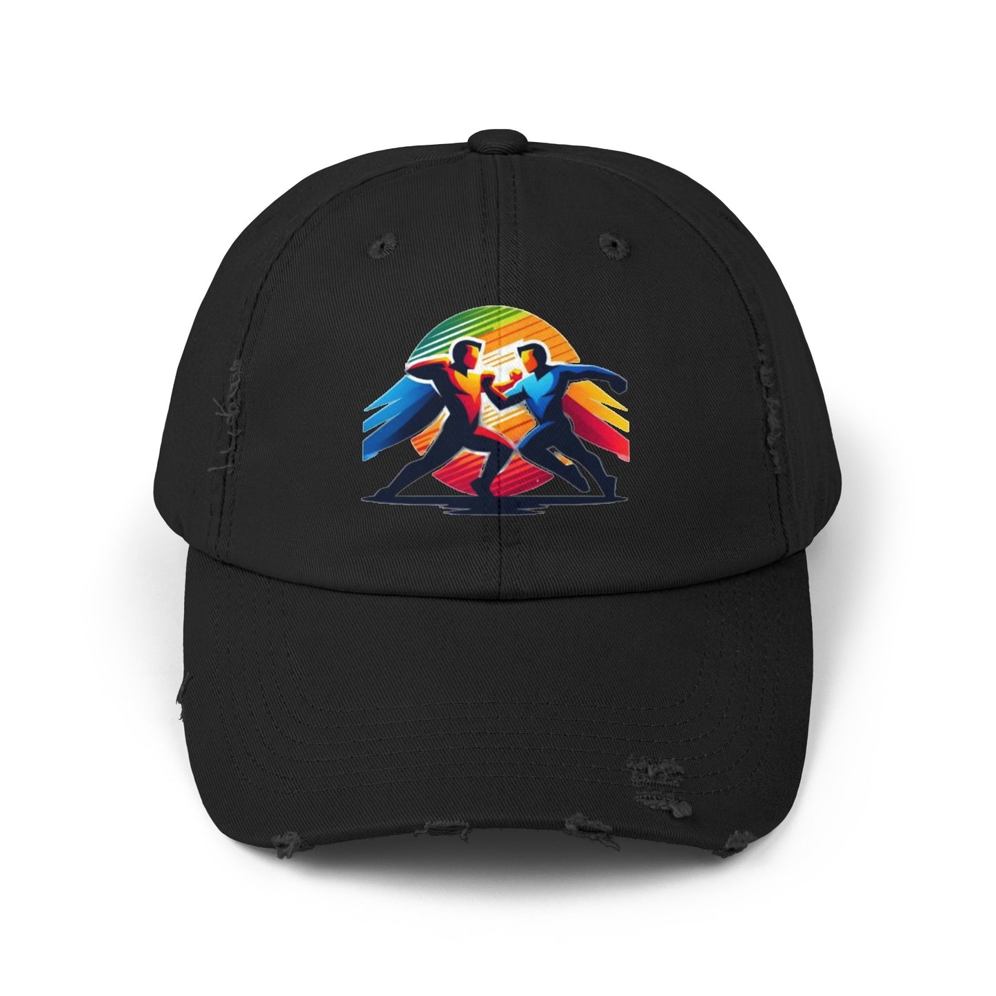 Super Hero Action Design Unisex Distressed Cap