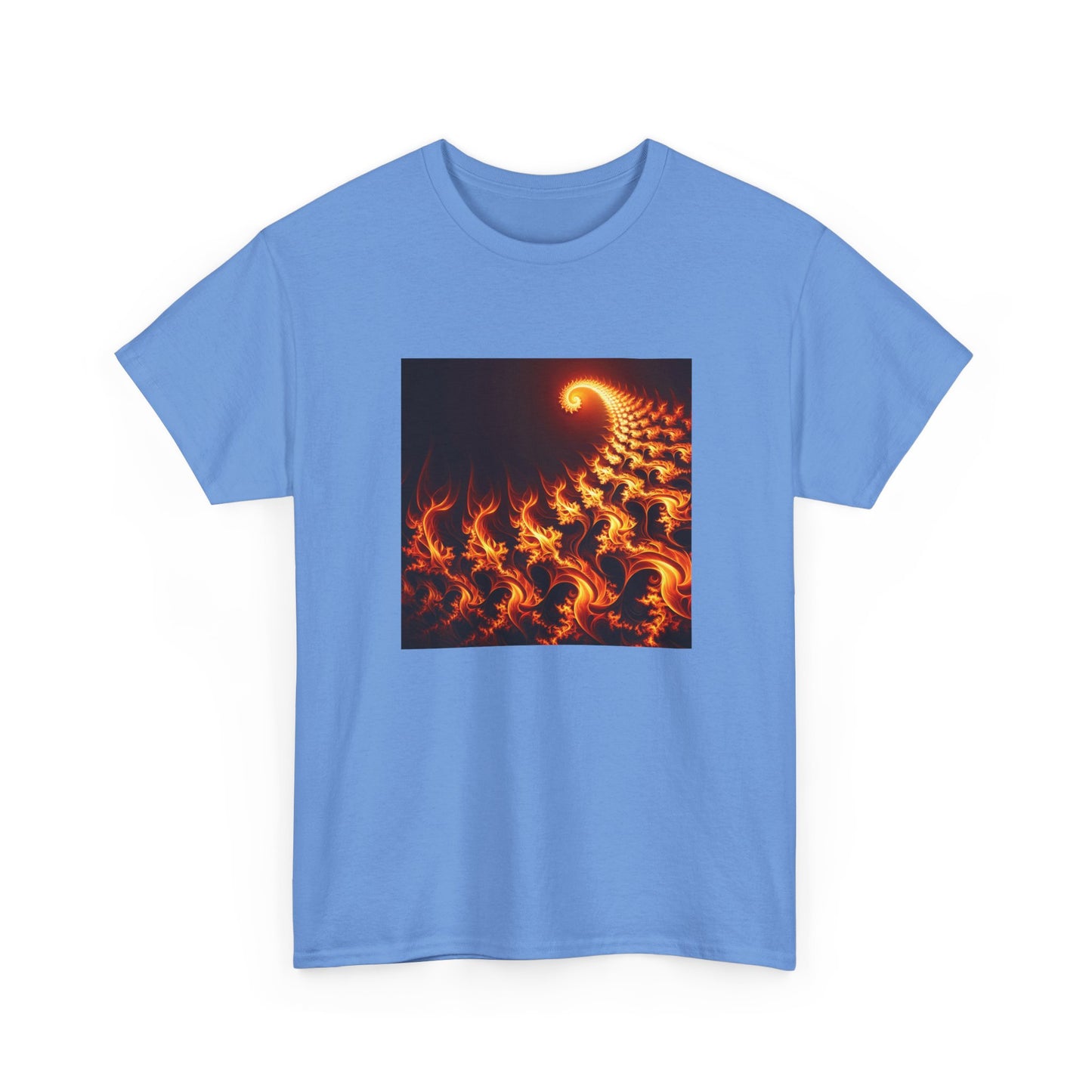 Fractal Flames: Ignite Your Style in Orange T-Shirt