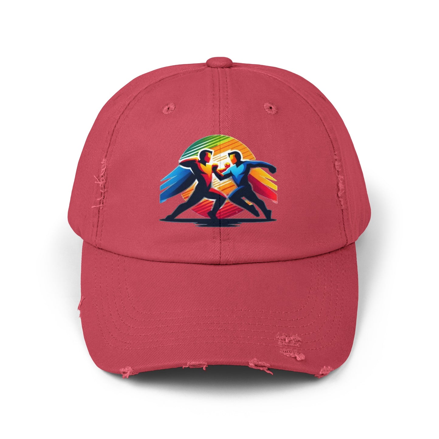 Super Hero Action Design Unisex Distressed Cap