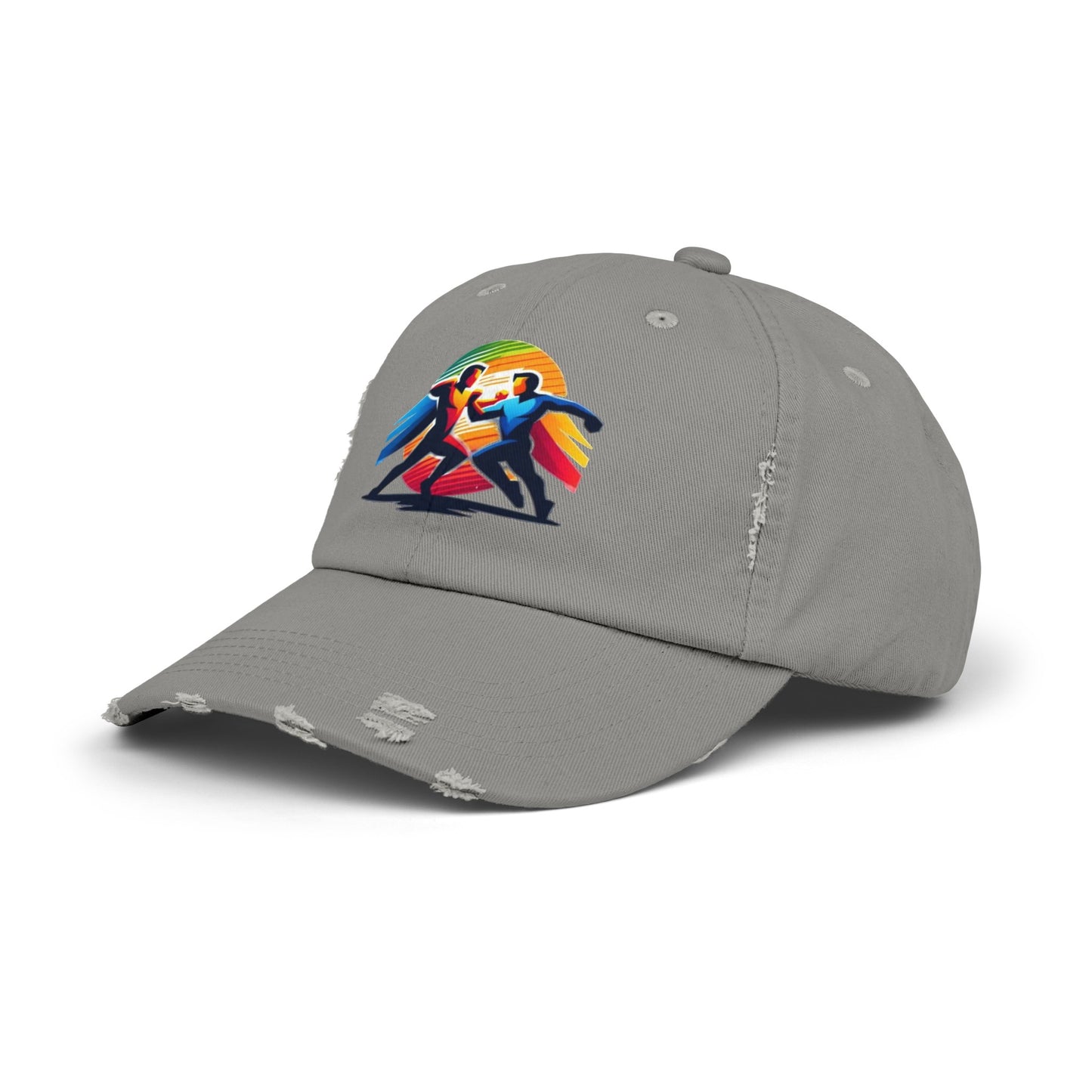 Super Hero Action Design Unisex Distressed Cap