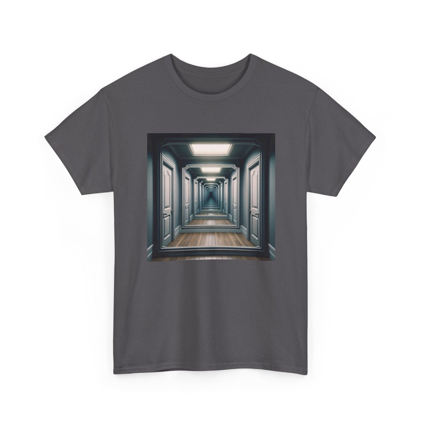 Reflections of Solitude: Hallway Illusions Unveiled T-Shirt