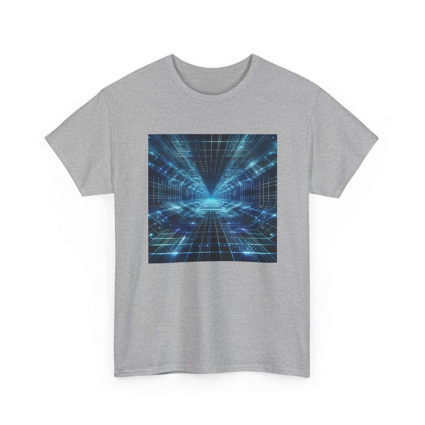 Glow Through the Grid: Holographic Tunnel Tee T-Shirt