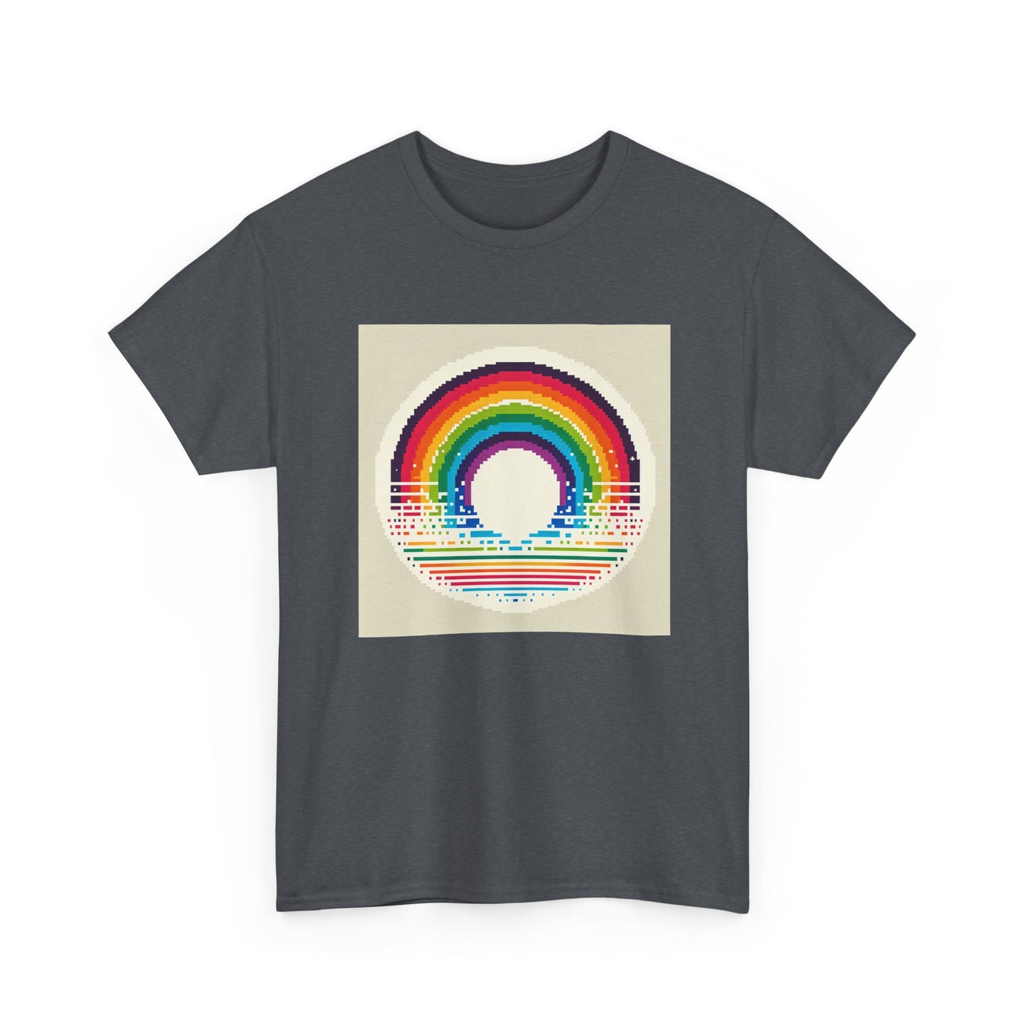 Pixelated Rainbow: Vintage Vibes in Every Stripe T-Shirt
