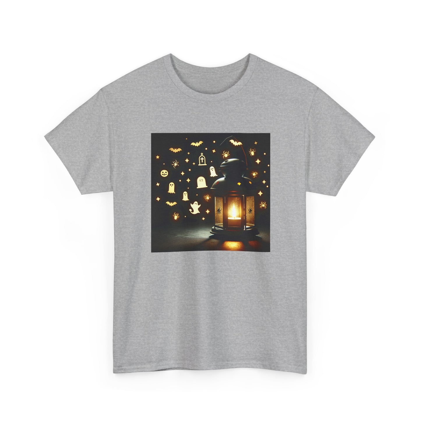 Geometric Glow: Halloween Lantern Shadows Unveiled T-Shirt