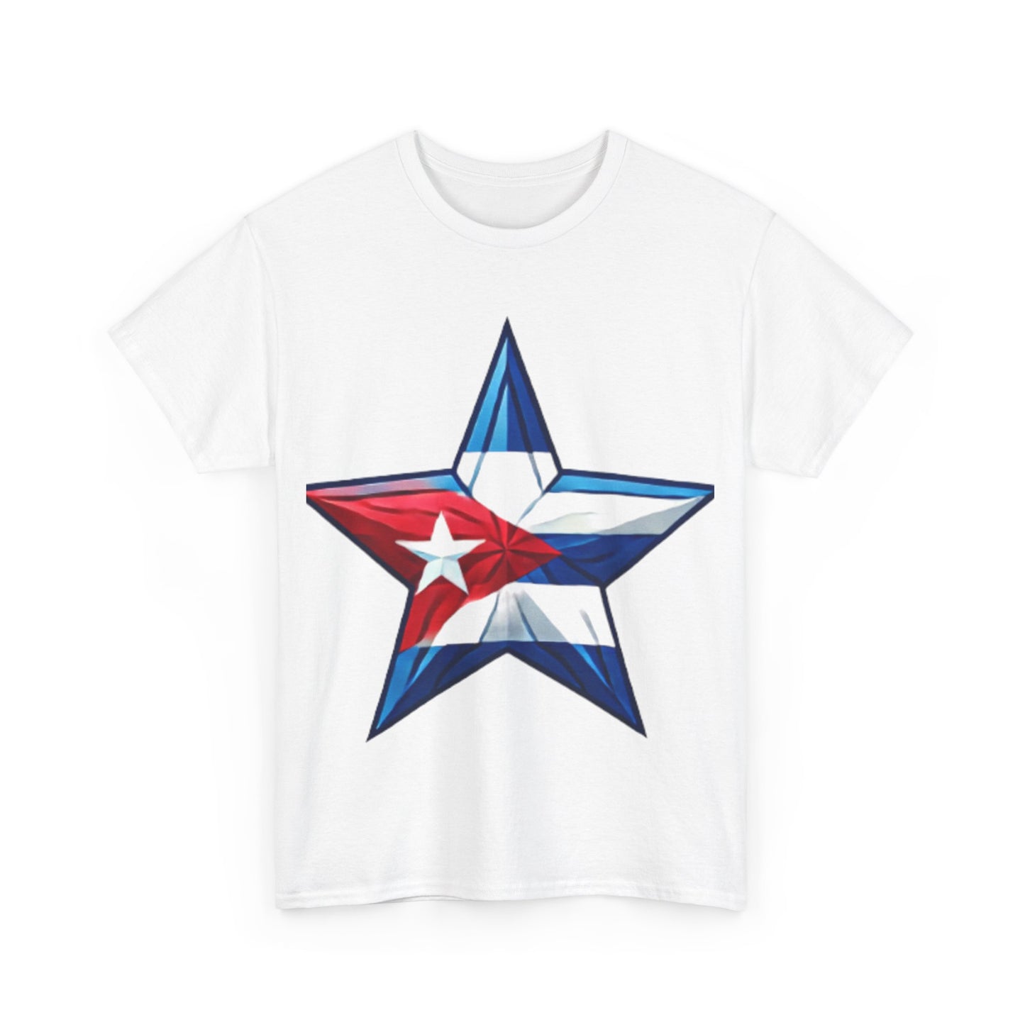 Cuban flag Design(Unisex Heavy Cotton Tee)