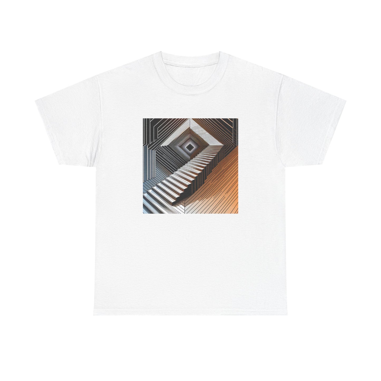 Ascend Forever: The Endless Orange Stairway Tee T-Shirt