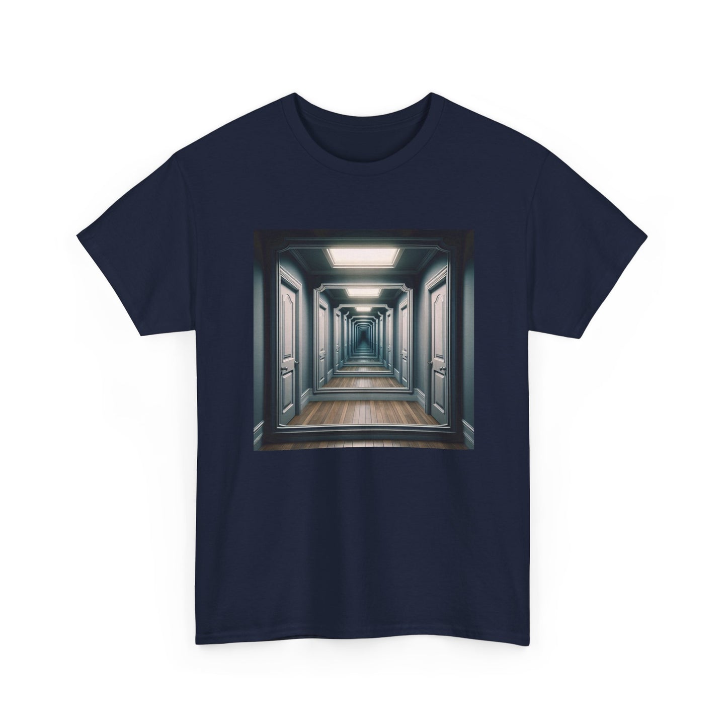 Reflections of Solitude: Hallway Illusions Unveiled T-Shirt
