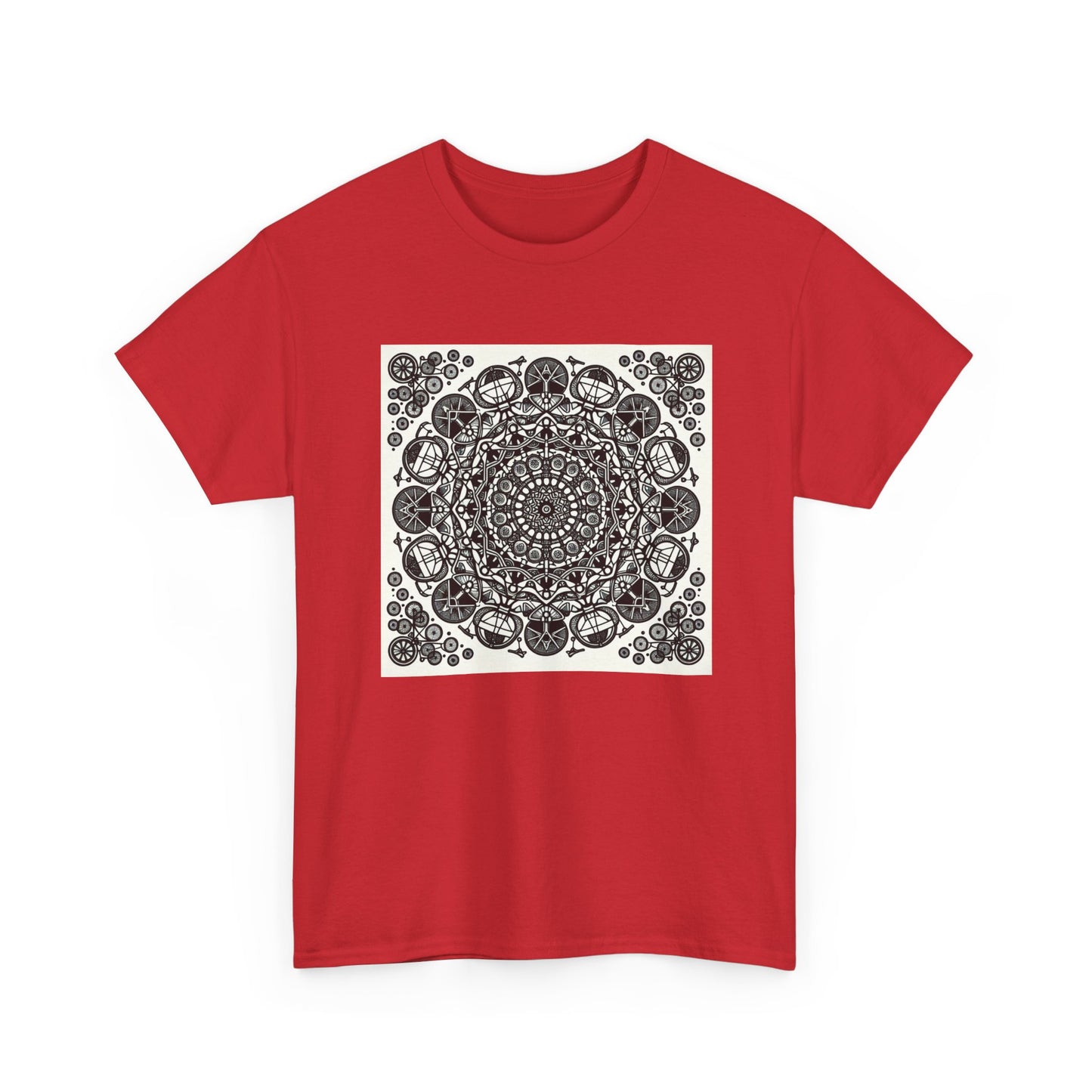 Pedal Patterns: Mandala Magic on Wheels T-Shirt