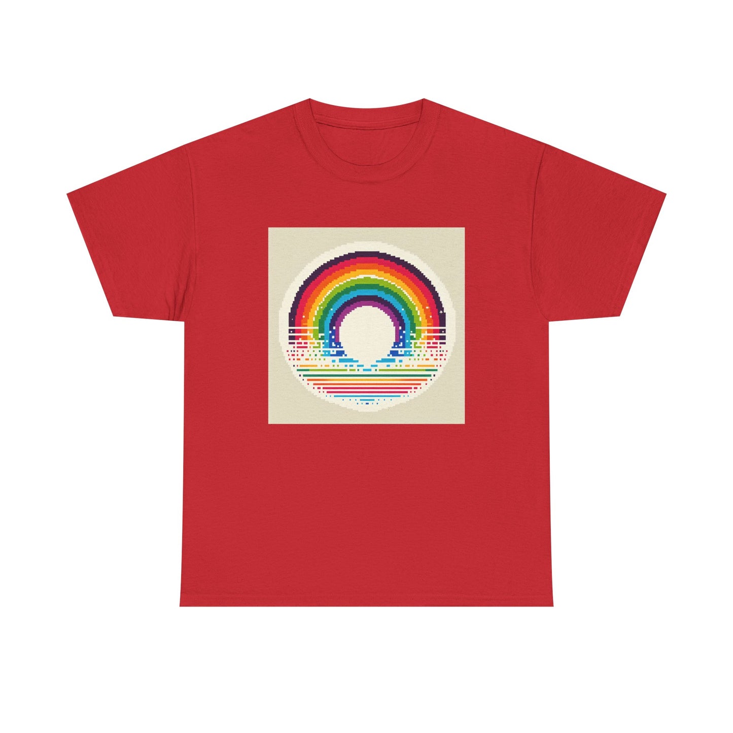 Pixelated Rainbow: Vintage Vibes in Every Stripe T-Shirt