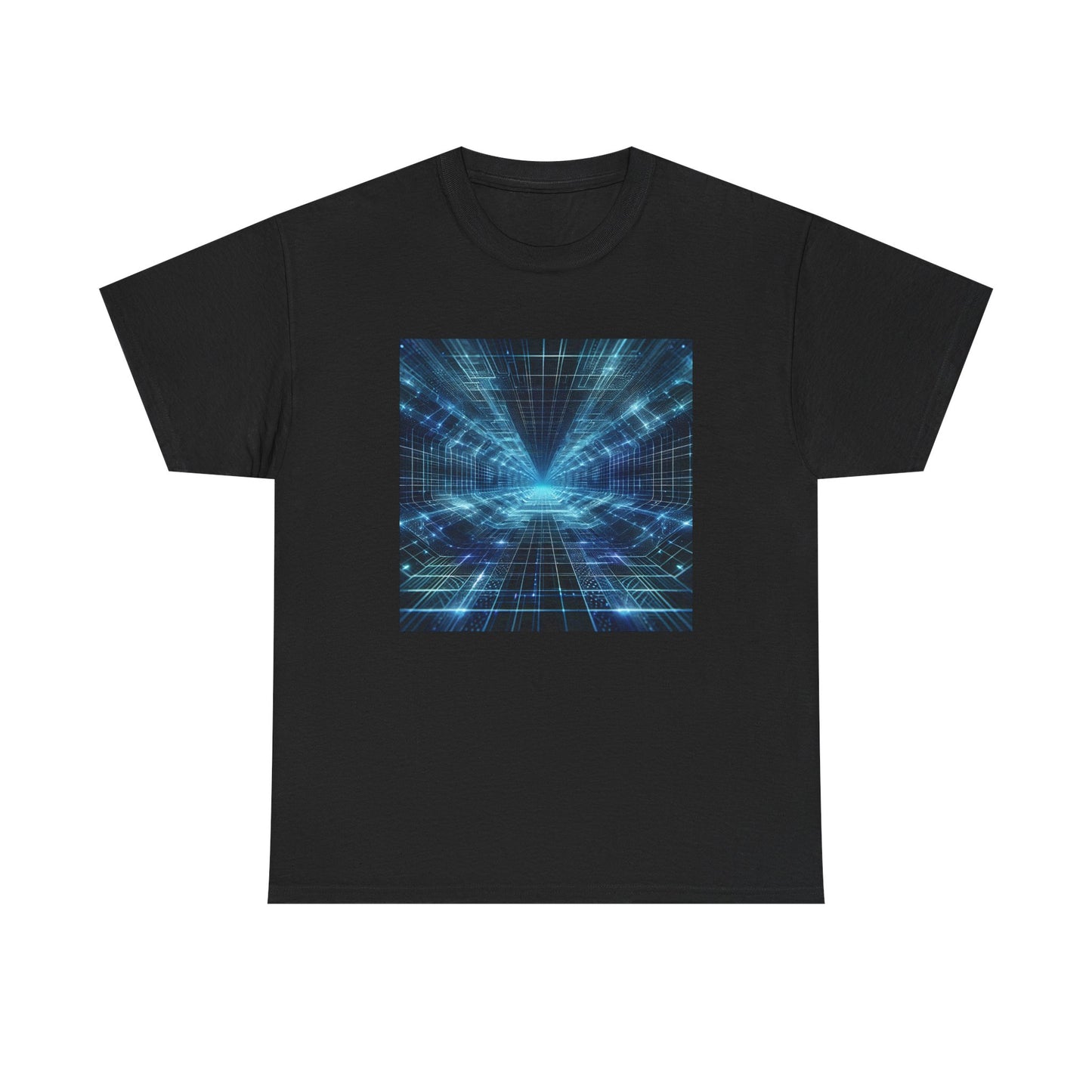 Glow Through the Grid: Holographic Tunnel Tee T-Shirt