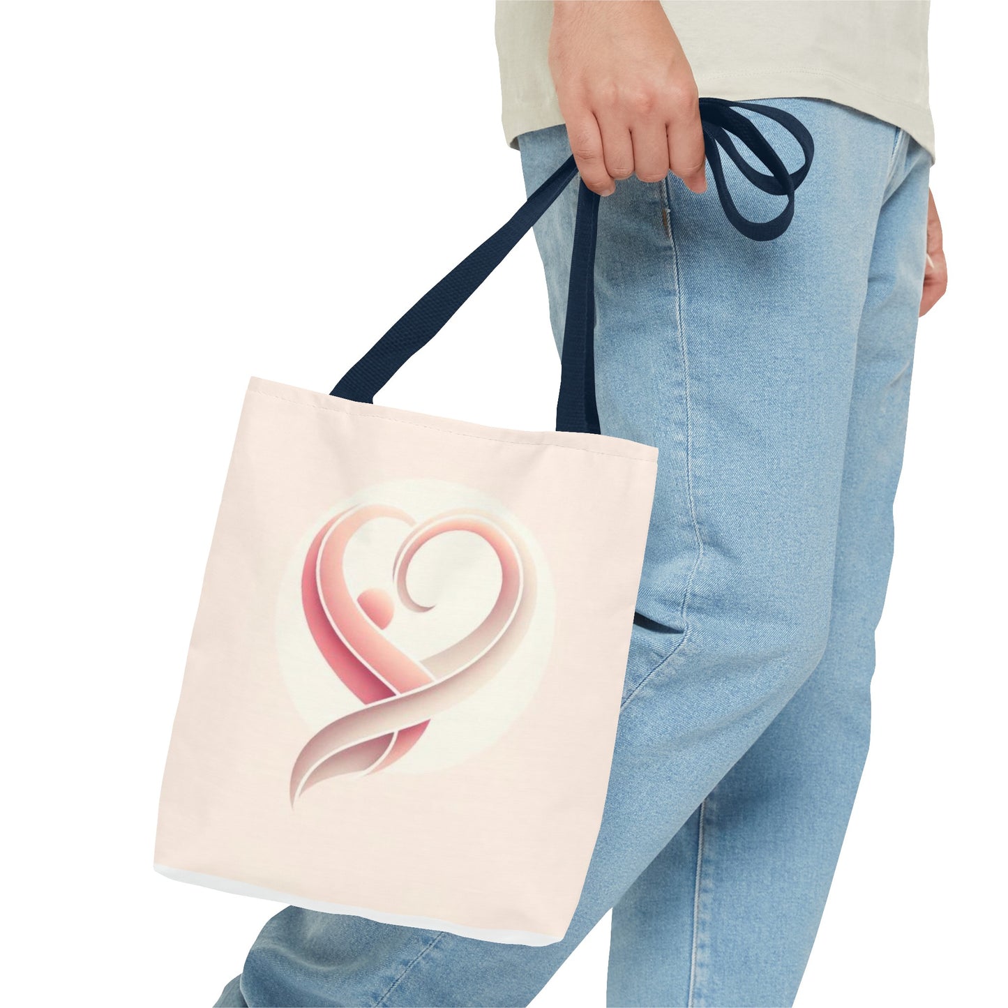 Tote Bag with Heart Design (AOP)