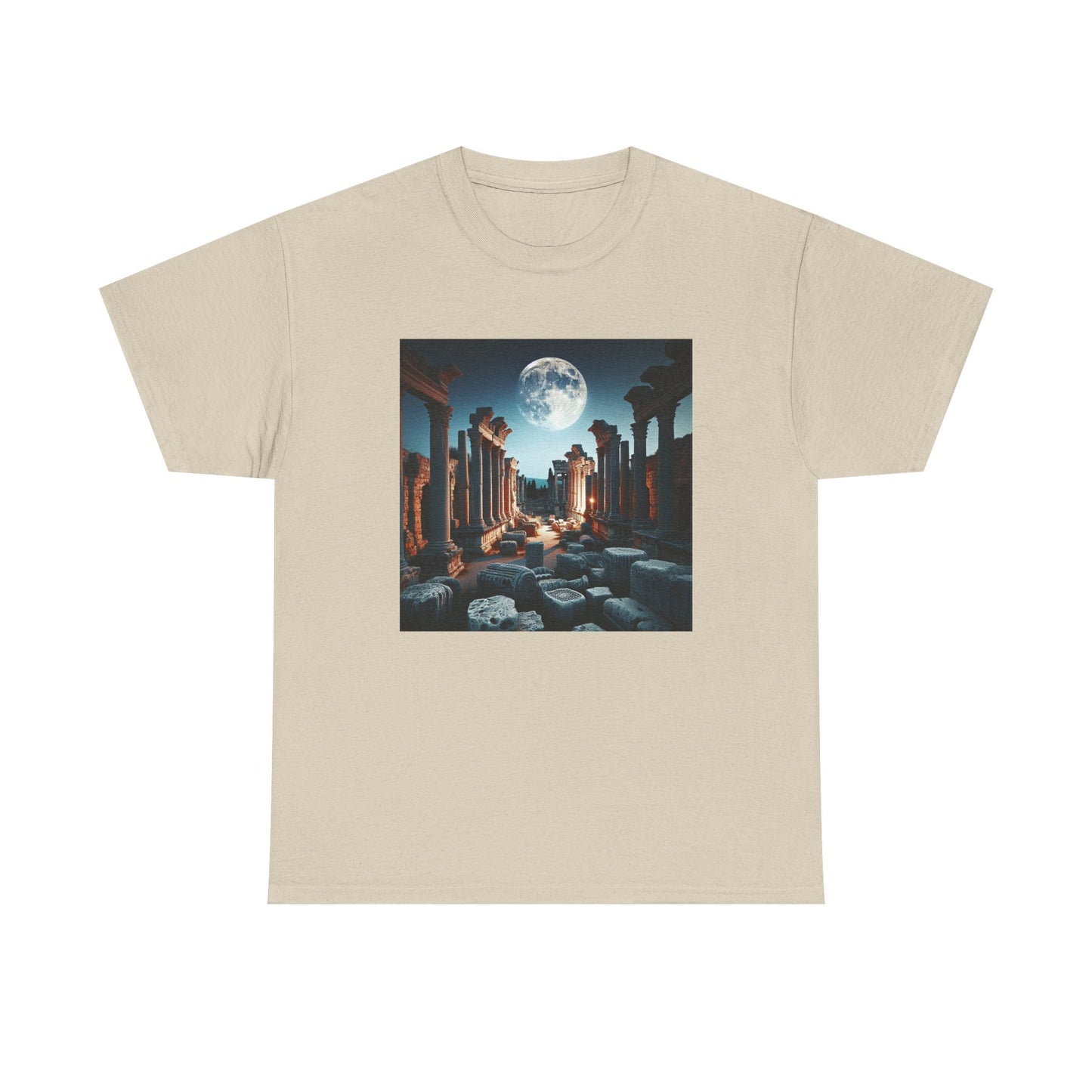 Moonlit Echoes: Ancient Ruins Aglow T-Shirt
