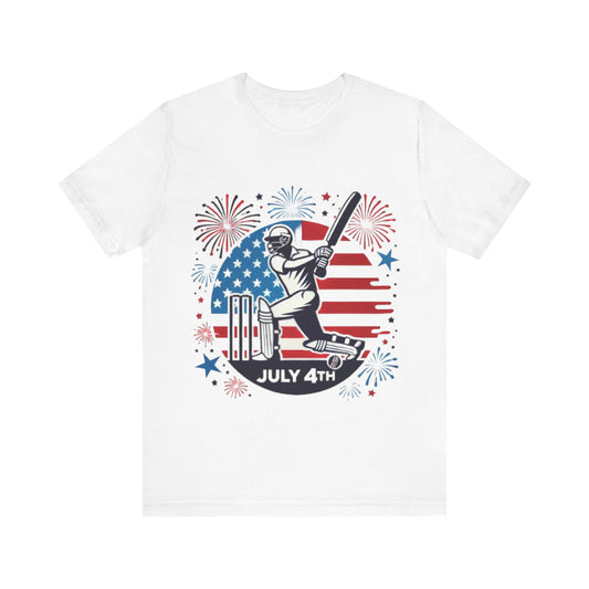 Cricket July 4th Design [Unisex Jersey Short Sleeve Tee]