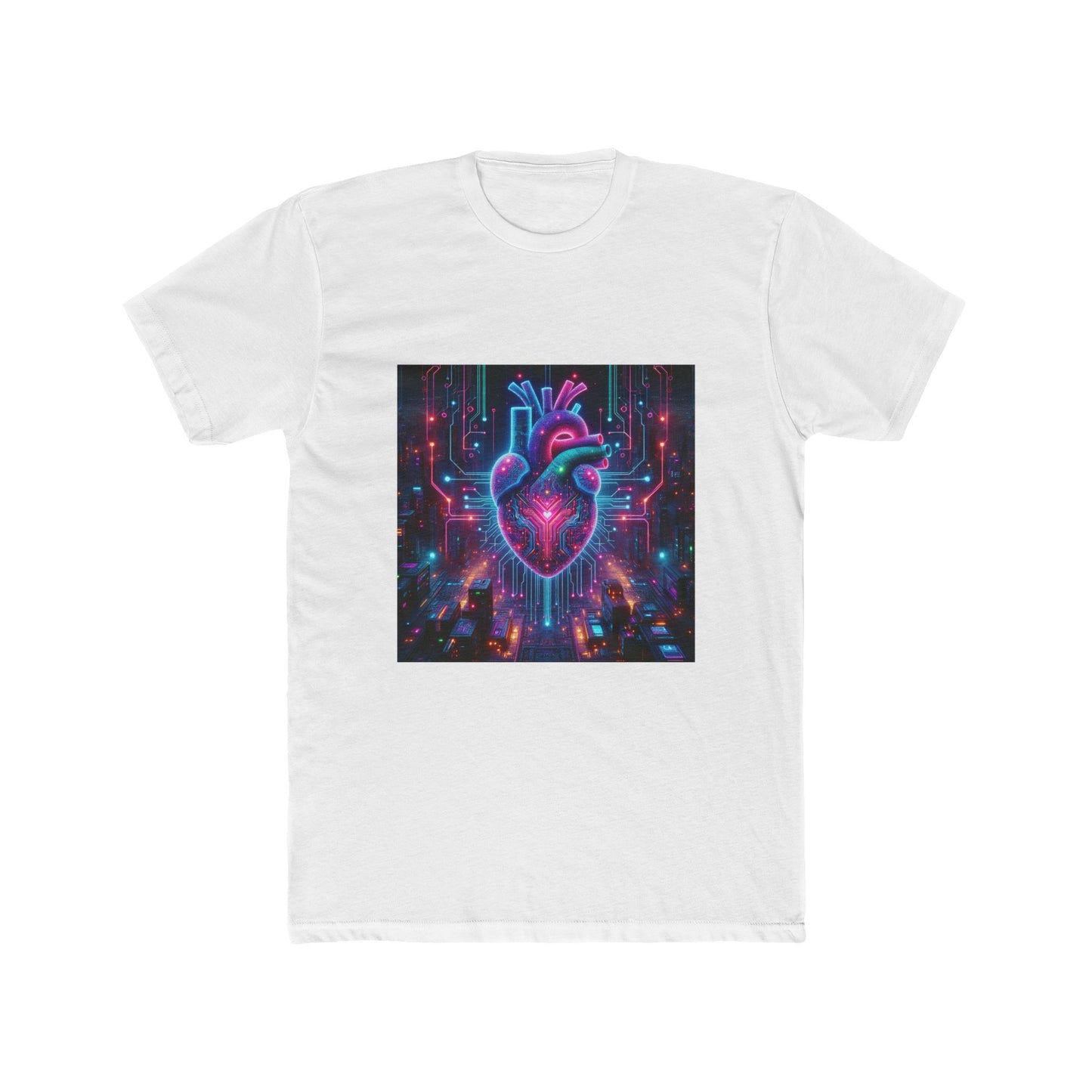 Techno Heartbeat: Love Wired in Neon Circuits T-Shirt