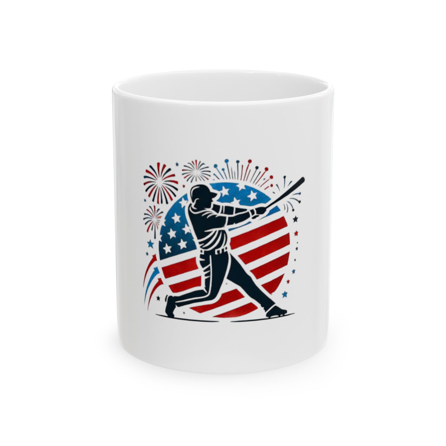 July 4th Baseball design [Ceramic Mug, (11oz, 15oz)]