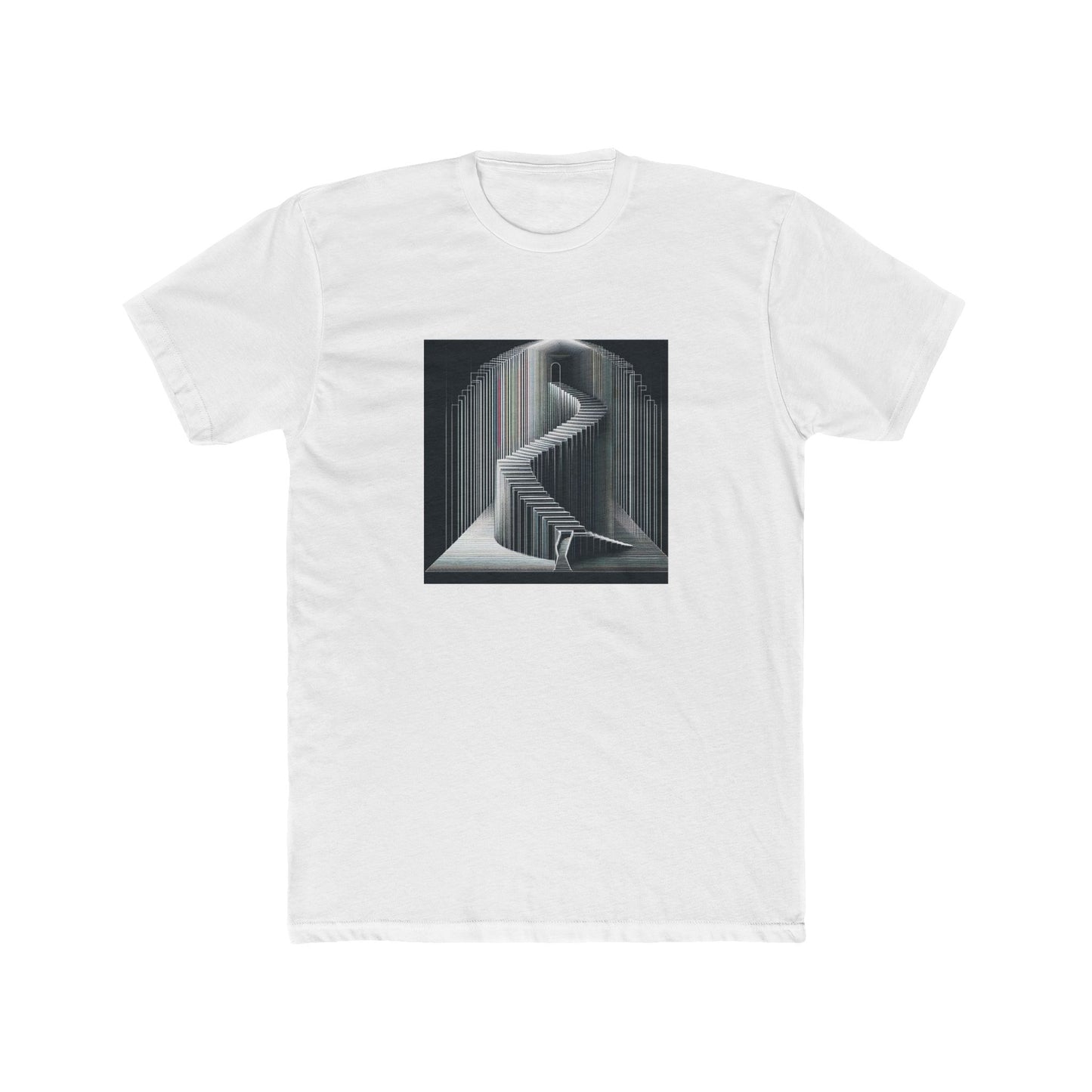 Step Into the Shadows: Vector Stairway Art T-Shirt