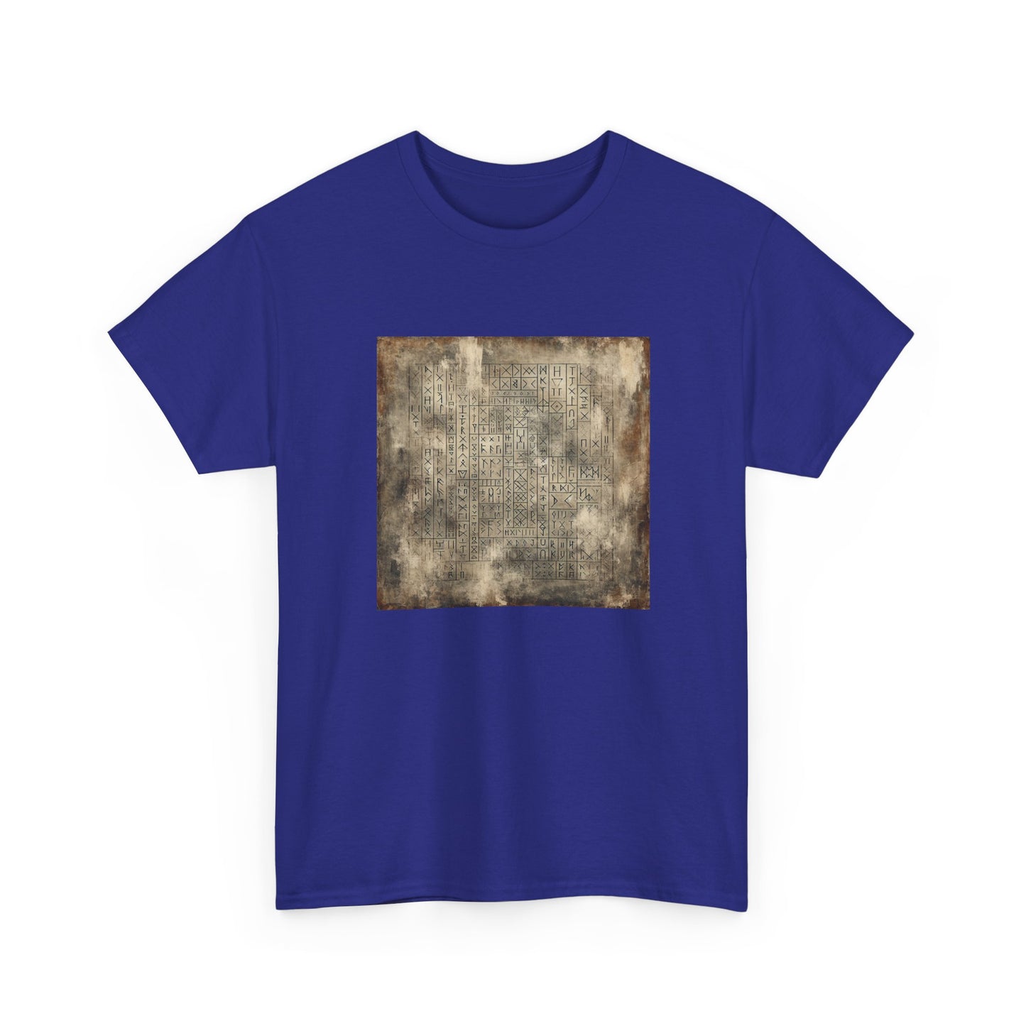 Runic Whispers: Secrets Beneath the Grunge T-Shirt