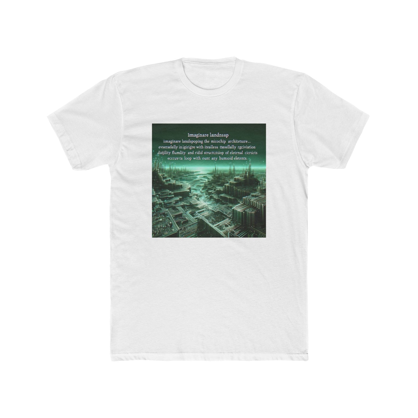 Neon Microchip Terrain: Tech Meets Nature Tee T-Shirt