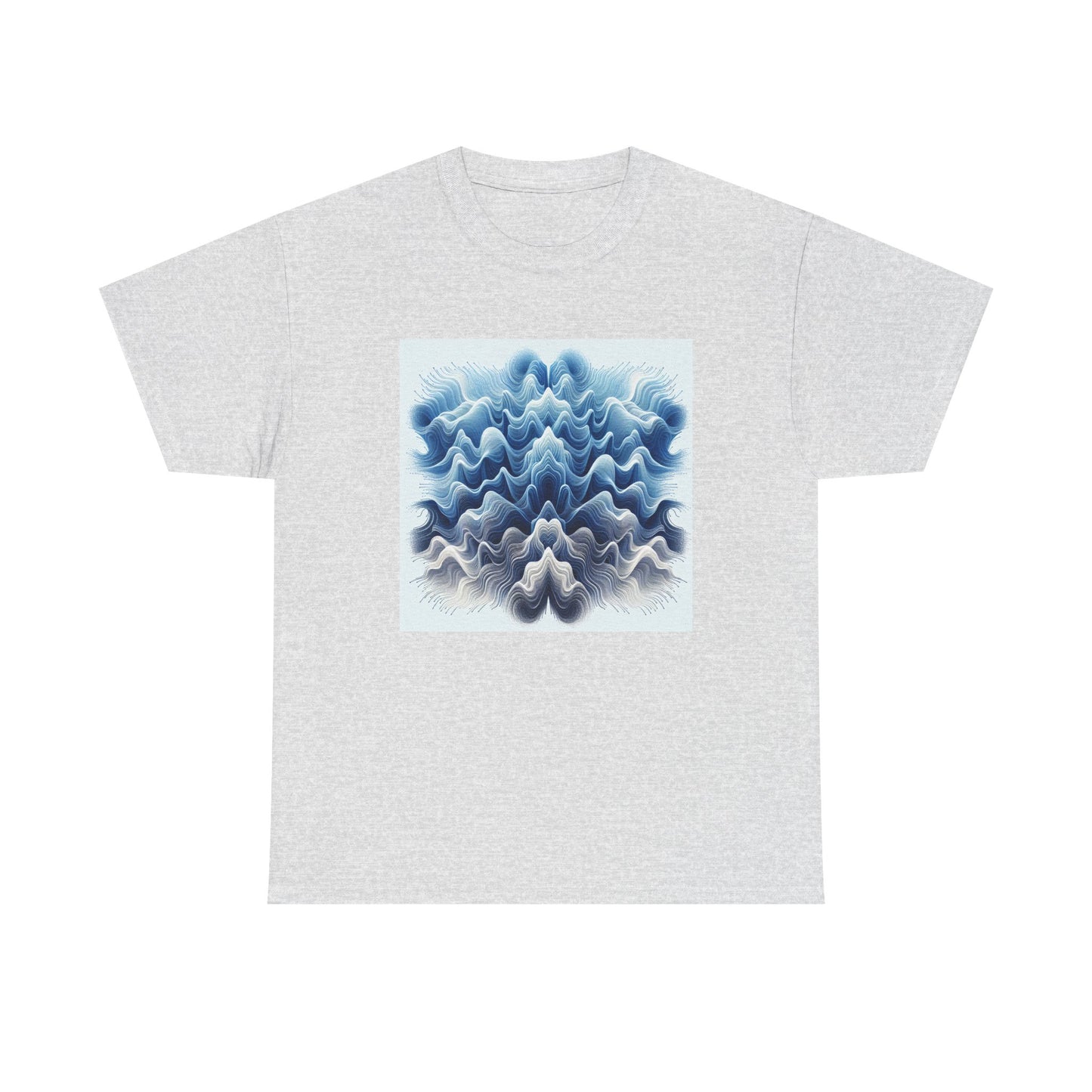 Surf the Waves: Blue Interference Artistry Tee T-Shirt