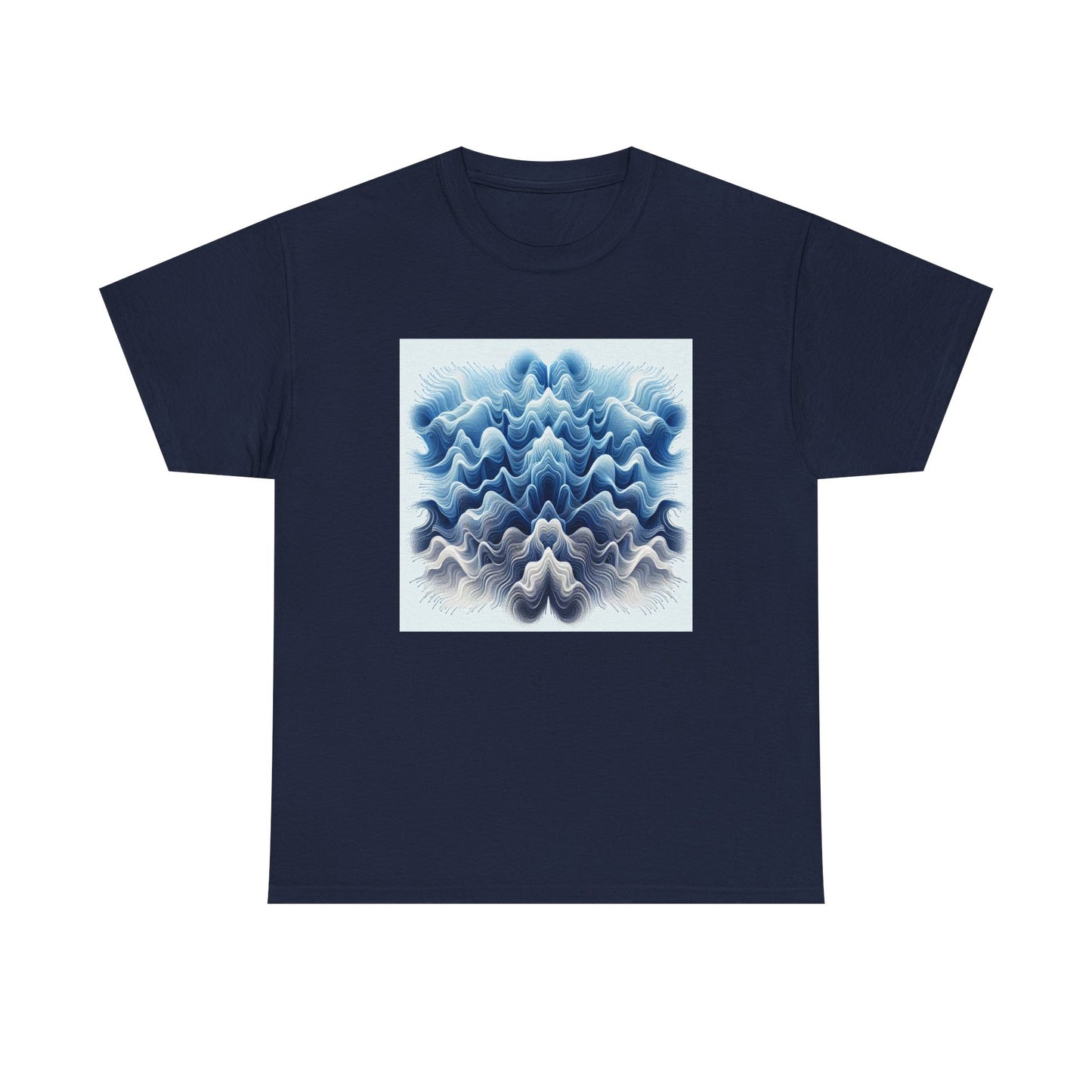 Surf the Waves: Blue Interference Artistry Tee T-Shirt