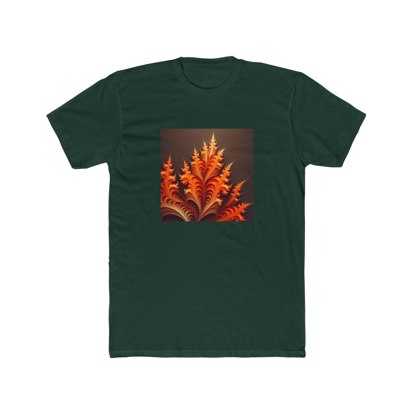 Fractal Flames: Ignite Your Style in Orange T-Shirt