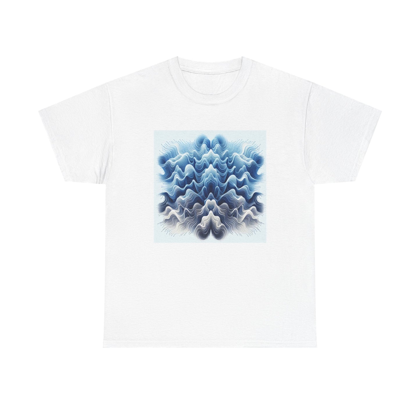 Surf the Waves: Blue Interference Artistry Tee T-Shirt