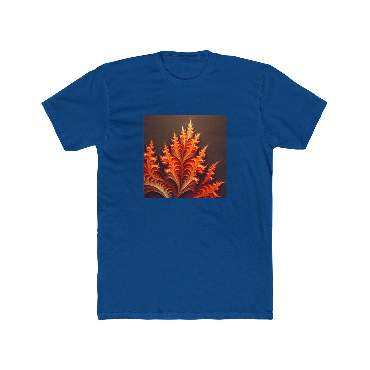 Fractal Flames: Ignite Your Style in Orange T-Shirt