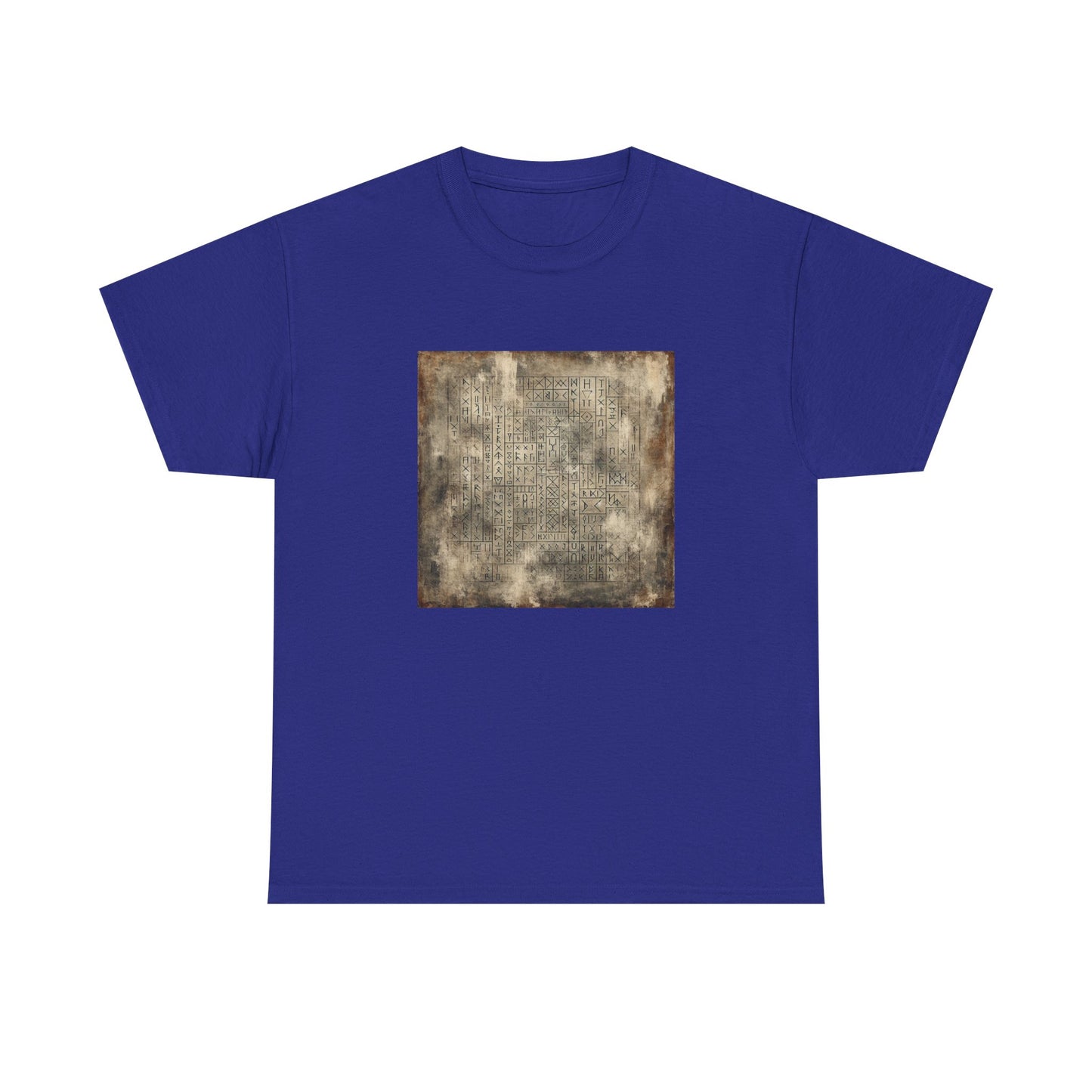 Runic Whispers: Secrets Beneath the Grunge T-Shirt